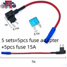 X5 Add A Circuit Piggy Back Fuse Tap Mini 15AMP Blade Fuse Holder ATM APM Fuses
