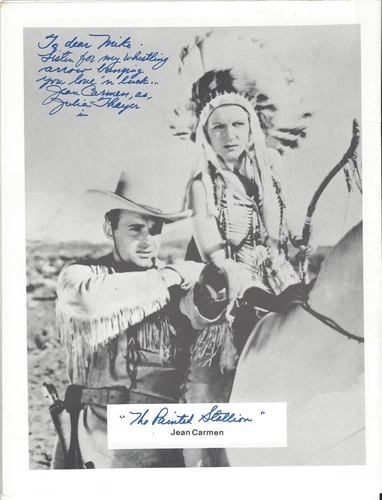 JEAN CARMEN/ROD CAMERON—SIGNED PHOTOS—3 Stooges-Preston Sturges-Astaire-Grant