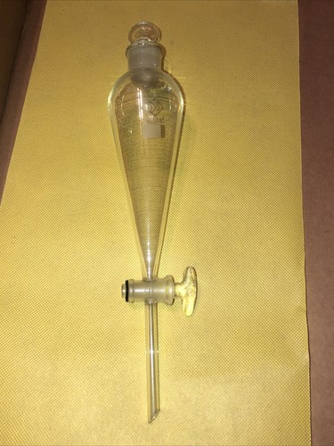 125ml Glass Separatory Funnel Straight Drop Tube With Stopcock