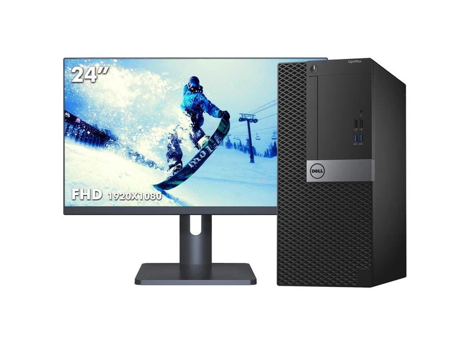 Dell Desktop Computer i5 PC SFF Up To 16GB RAM 2TB HD/SSD 24in Windows 10 Pro - Image 2 of 4