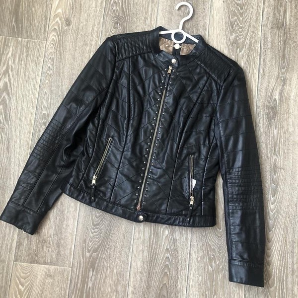 Women Marc Cain Jacket Black Leather S