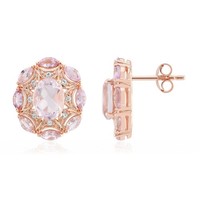 Ohrringe Aus Bolivianischem Amethyst, Versilbert Und RoséVergoldet