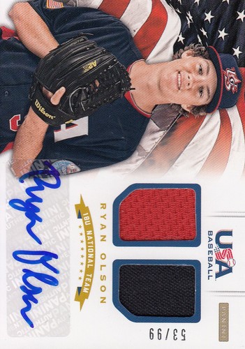 2012 (TEAM USA) USA Baseball 18U National Team Dual Jerseys Signatures #15 Olson