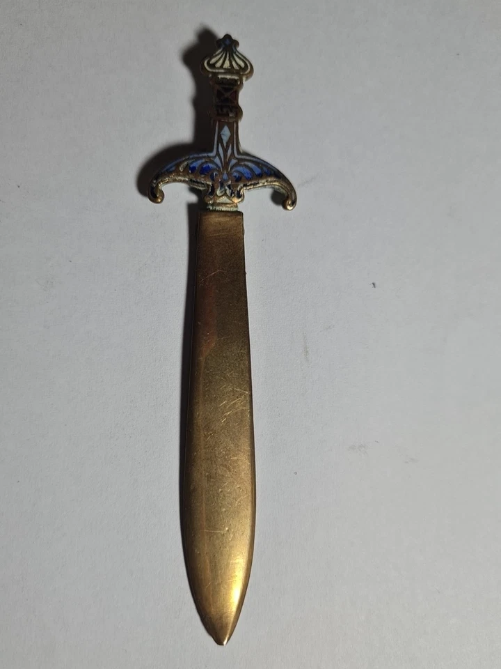 Coupe Papier Bronze Émaillé XIX Ème Napoléon III 11cm - Photo 4/4