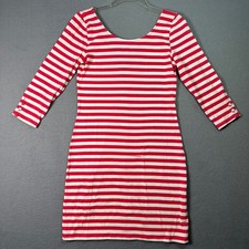 American Eagle Parisian Striped Bodycon Dress Nautical Preppy Red White Small
