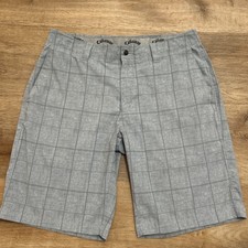 Callaway Mens Grey Striped Polyester Casual Golf Shorts Size 34
