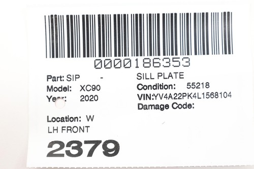 2016 - 2025 VOLVO XC90 FRONT LEFT SIDE DOOR SILL SCUFF PLATE OEM BEIGE_UA00 - Picture 17 of 17