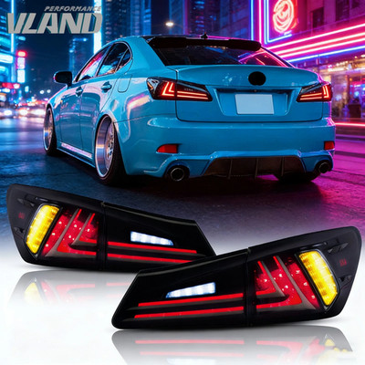 VLAND LED Tail Lights Assembly Smoked For 2006-2013 Lexus IS250 IS350 ISF 1Pair