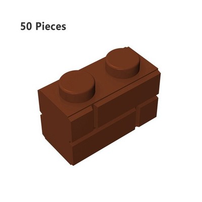 Part # 98283 Brick Special 1X2 with Masonry Brick Profile Pearl Reddish Brown