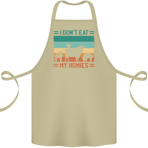 I Don'T Comer My Homies Divertido Veganos Vegetarianos Algodón Delantal 100% - Imagen 7 de 30