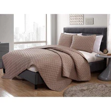 VCNY Home Brown Nina Embossed Quilt Twin