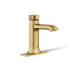 KOHLER Rubicon Battery Touchless Bathroom Faucet Vibrant Brushed Moderne Brass
