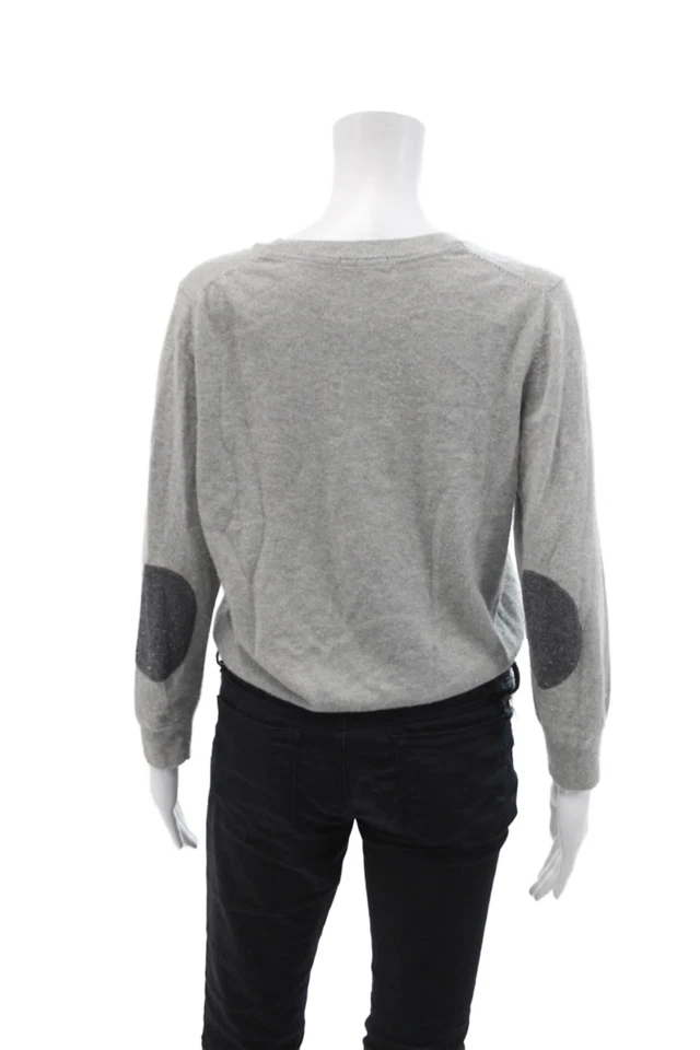 Talula Womens Cashmere Long Sleeve Round Neck Knit Sweater Gray Size L - Image 3 of 4