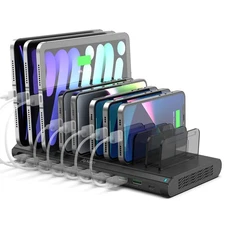 Alxum 120W USB Charging Station 10-Port Fast Charger for iPad iPhone Galaxy K...