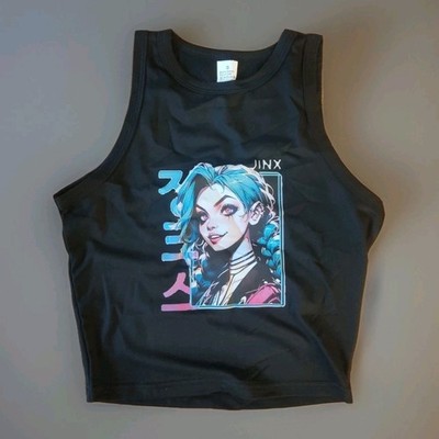 Jinx Crop Top Oberteil Große S T-Shirt League Of Legends Arcane Neu Blitzversand