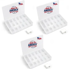 3PACK Embroidery Floss Organizer Box with 50 Cardboard Bobbins - 17 Compartme...