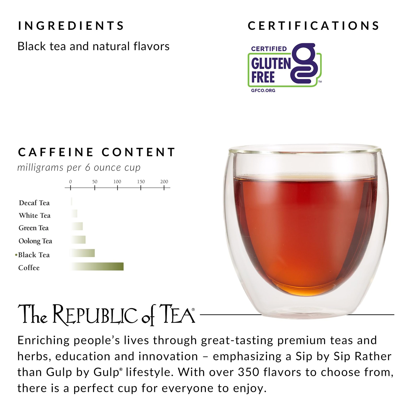 The Republic of Tea &mdash; Vanilla Almond Black Tea Tin, 50 Tea Bags, Naturally 