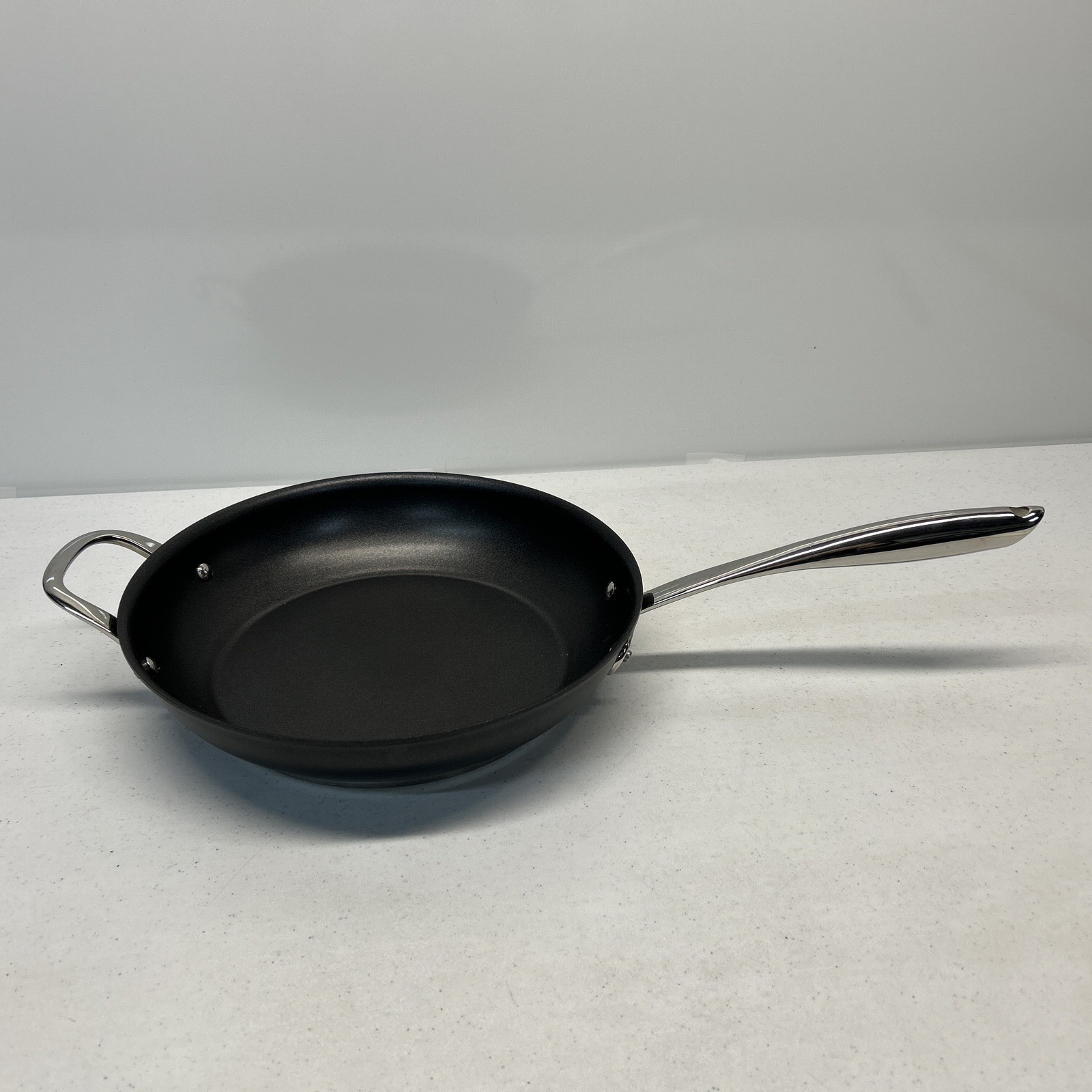 Williams Sonoma Hestan Stainless Thermoclad 12" Fry Pan Skillet  Induction Nice!