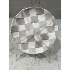 Set 4 Brown CHECKERED 6.5” Appetizer Salad Dessert Snack Plate Plates Melamine