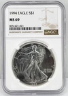 1994 $1 American Eagle NGC MS69 1 oz .999 Fine Silver US Bullion Coin