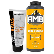 Anti-Monkey Butt AMB, 8oz Anti-chafing Powder  Cream, 3.4oz, Men's Lotion to P