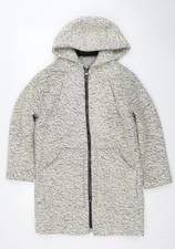 ASOS Women's Grey Hooded Long Sleeve Jacket Size 8