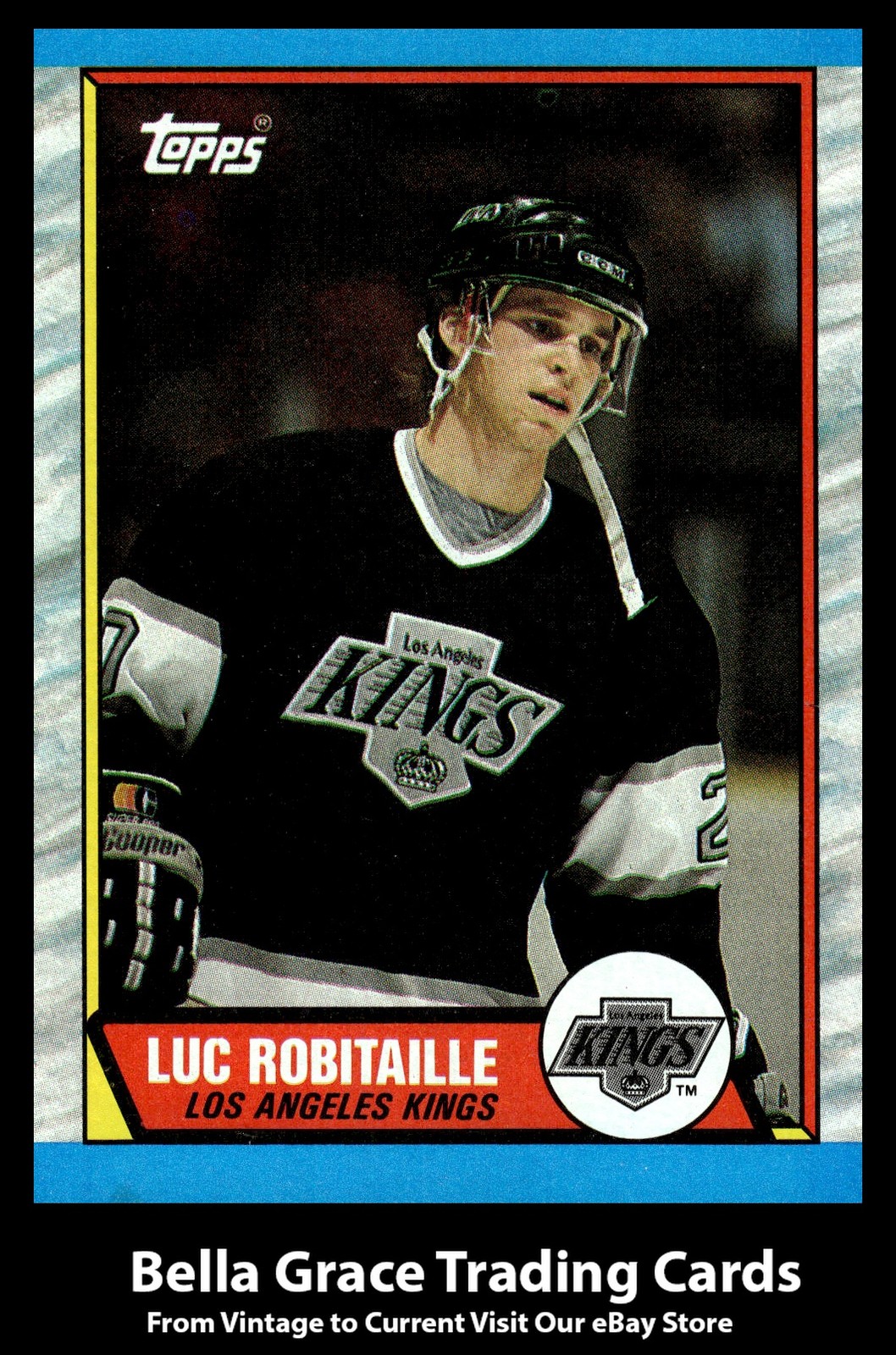 1989-90 Topps Luc Robitaille #88 Los Angeles Kings NHL Hockey Base Set 