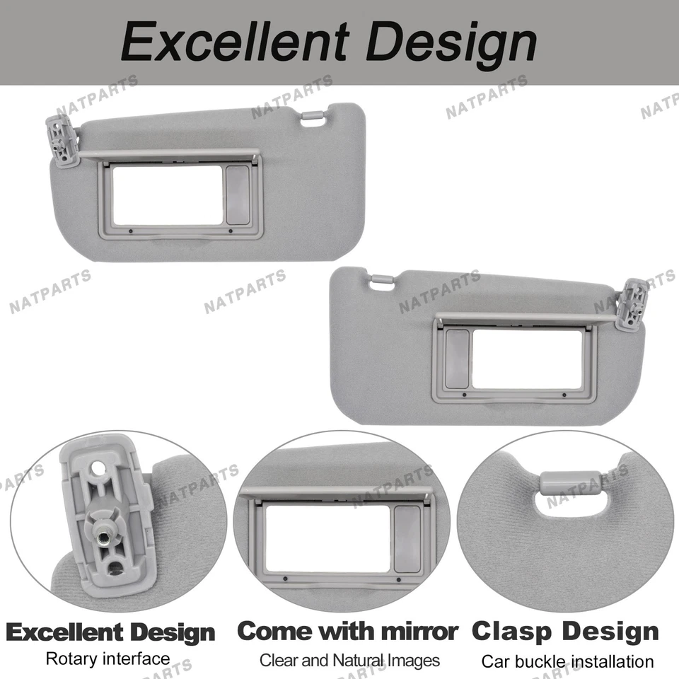 Par de parasol lateral gris sin luz para KIA Sportage 2005-2010 85202-1F090LX Foto 3 de 4