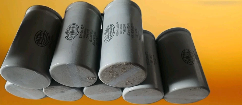 Lote de 8 condensadores Sangamo Vinylclad tipo 500 - 85.000uF 20VDC - EE. UU. - sin probar Foto 3 de 3