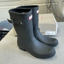 NEW Hunter Rain Boots Women's Size 10M Black Rubber Waterproof
