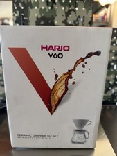 Hario V60 Ceramic Pour Over Coffee Set 02 Whi...
