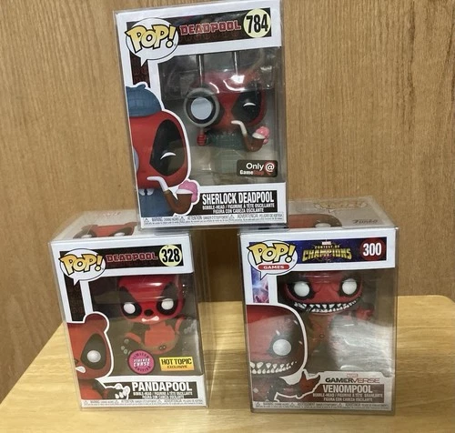 Pandapool Flocked Chase Hot Topic Plus 2 More Deadpool Funko Pops!