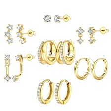 BESTEEL 7Pairs Hypoallergenic Gold Earrings for Women Trendy Small,