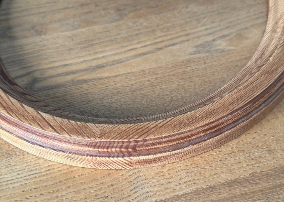 Vintage Pine Oval Wall Mirror Frame Only 1960's 17'' x 13'' - Image 4 of 4