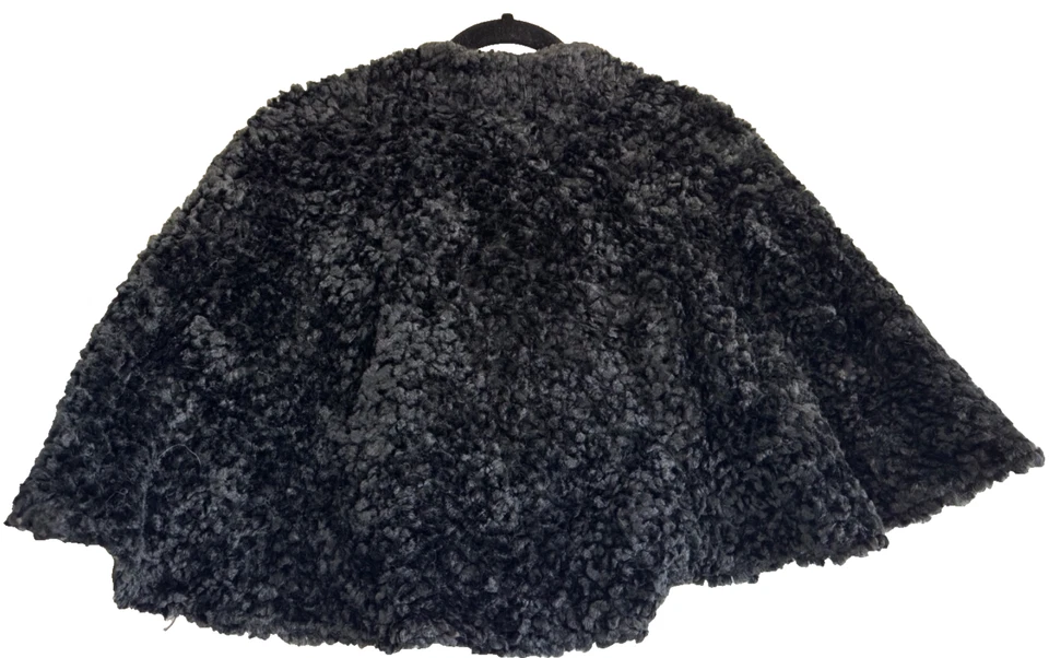 Chaqueta con capa de piel sintética negra vintage de los años 50 forrada abrigo columpio de noche envío gratuito Foto 2 de 4