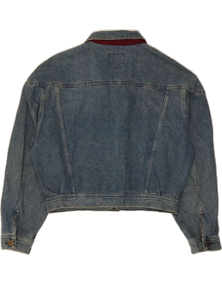 GB.PEDRINI Mujer Chaqueta Vaquera Corta Reino Unido 16 Grande Azul Algodón BE06 Foto 2 de 3