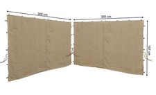 QUICK STAR 2 Seitenteile mit RV 300x195cm für Pavillons 3x3m Seitenwand Beige