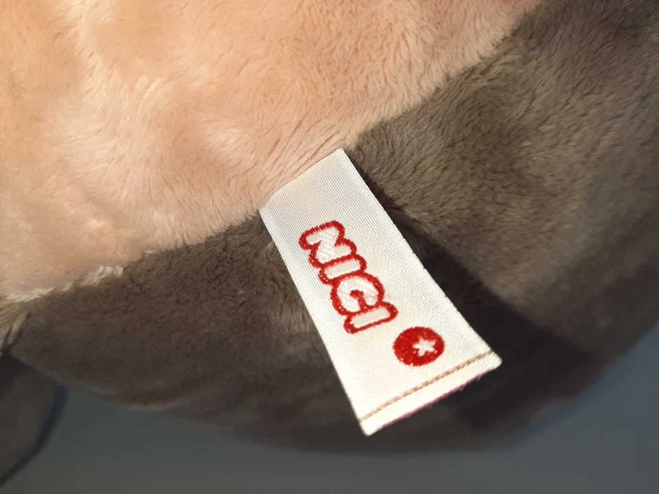 Wie neu: riesiges superweiches Nilpferd Nici grau rosa Plüsch Etikett ca. 70 cm - Bild 4 von 4