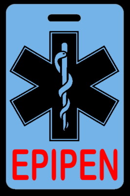 Personalized EPIPEN Sky Blue Luggage/Bag Tag