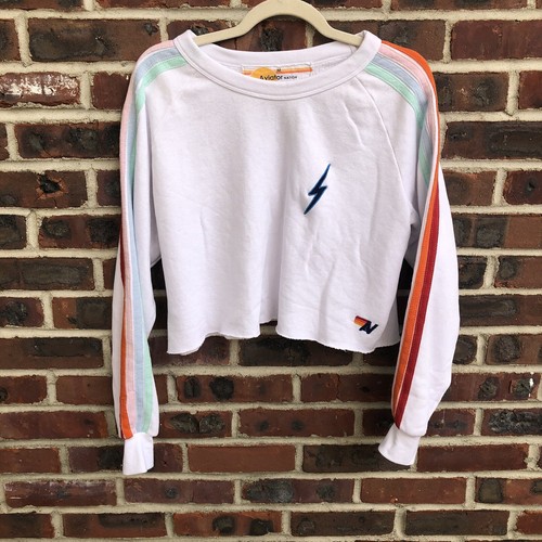 Aviator Nation Bolt Crop Crew Sweater Medium | eBay