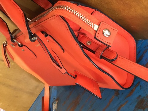 Marcs small hand shoulder bag bright orange marked handcrafted leather - Picture 23 of 23