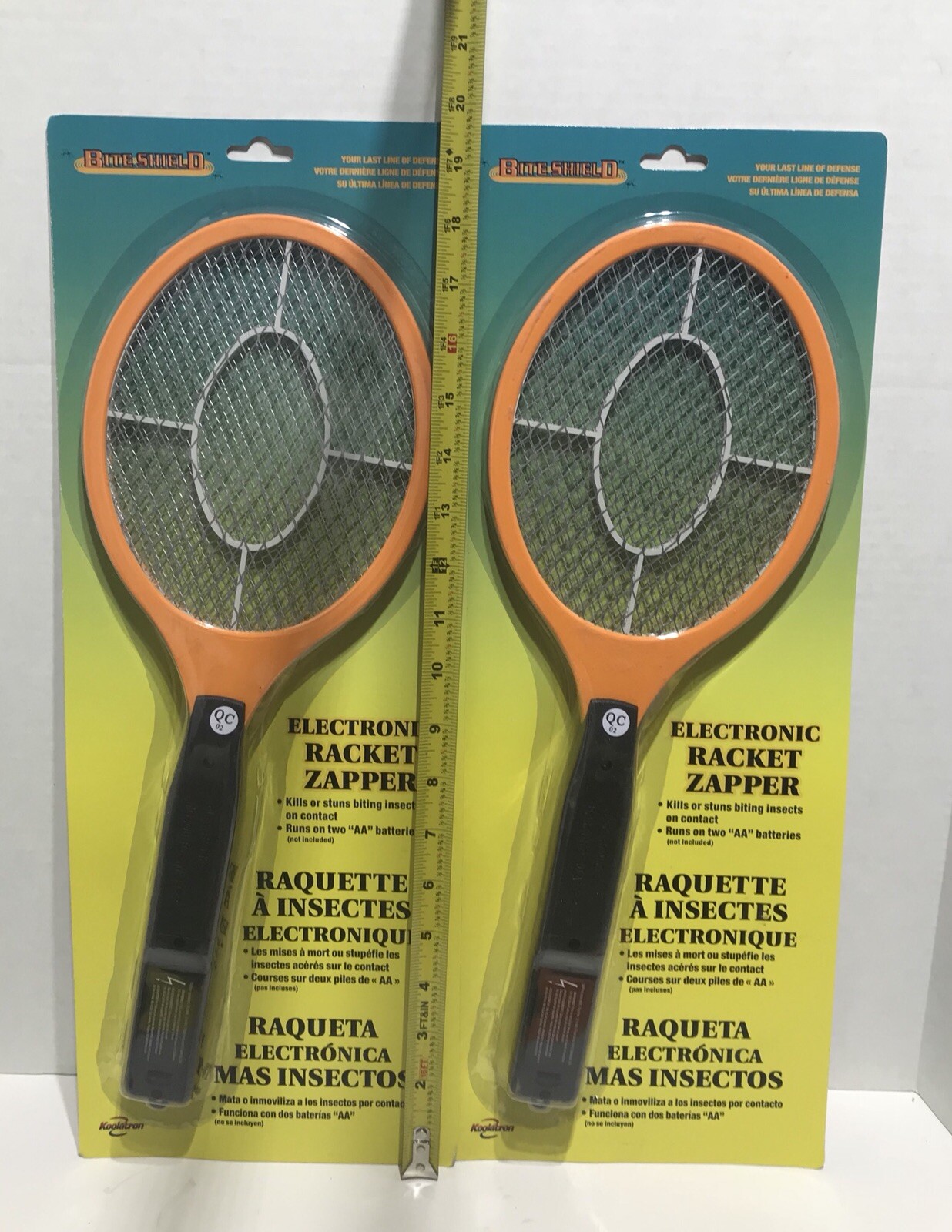 (2 Pack) Koolatron Electronic Tennis Racket Zapper for Mosquito, Fly