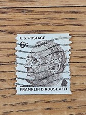 US Stamp Franklin D Roosevelt FDR 6c Used Black/White