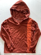 Peek Hoodie Boys Girls M 6 7 Rust Orange Tie-Dye Stripe Lightweight Long Sleeve