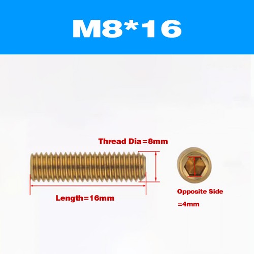 Solid Brass Headless Hex Socket Set Screws Grub Screw Concave Top M2-M12 - Picture 66 of 86