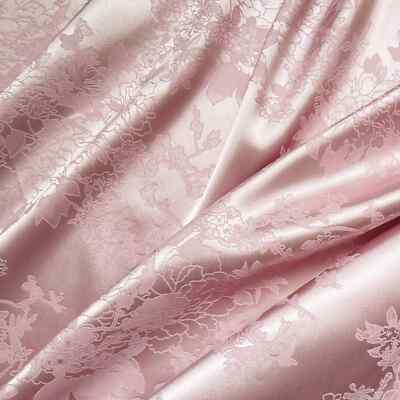 58''Wide By Yard Jacquard Brocade Satin Charmeuse Material Slightly Stretch