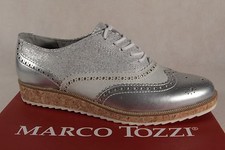 Marco Tozzi Scarpe con Lacci Sneakers Scarpe Basse Argento 23726 Nuovo