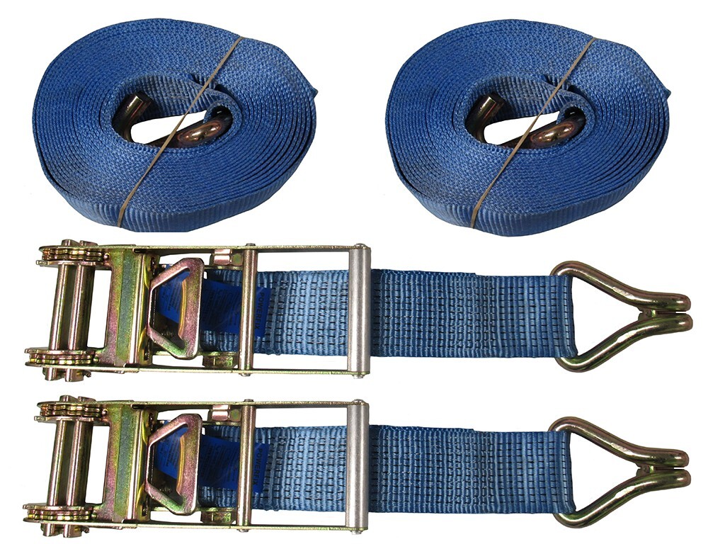 Tie Down Lashing Ratchet Strap X2 (10T 75MM 12M Cargo Load Securing Claw Hook)