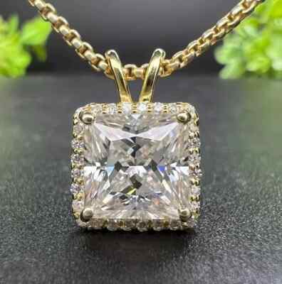 RARE 10 Ct Certified White Diamond Solitaire Pendant 925 Silver Great Shine