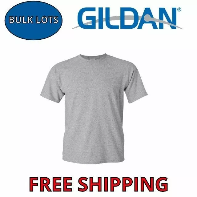 100 Gildan T-Shirts Sports Grey Bulk Lot S-XL Wholesale 5000 Tees Choose  Sizes